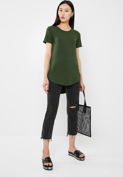 c(inch) - High-low T-shirt - green