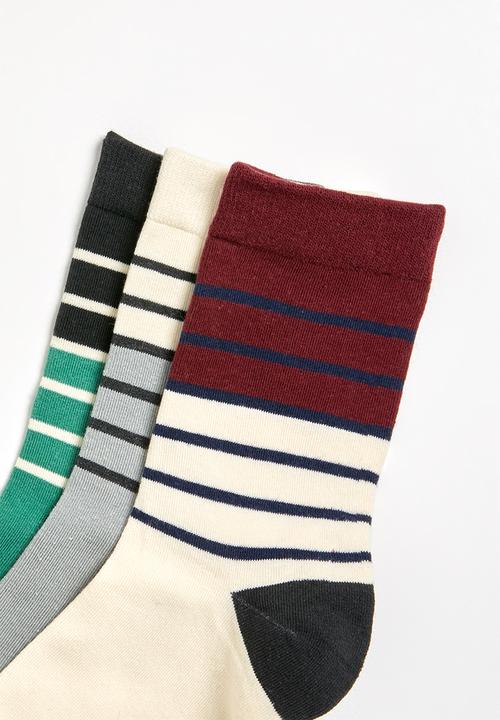 Superbalist - 3 pack stripe socks - multi