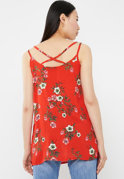 c(inch) - Longer length cami - red