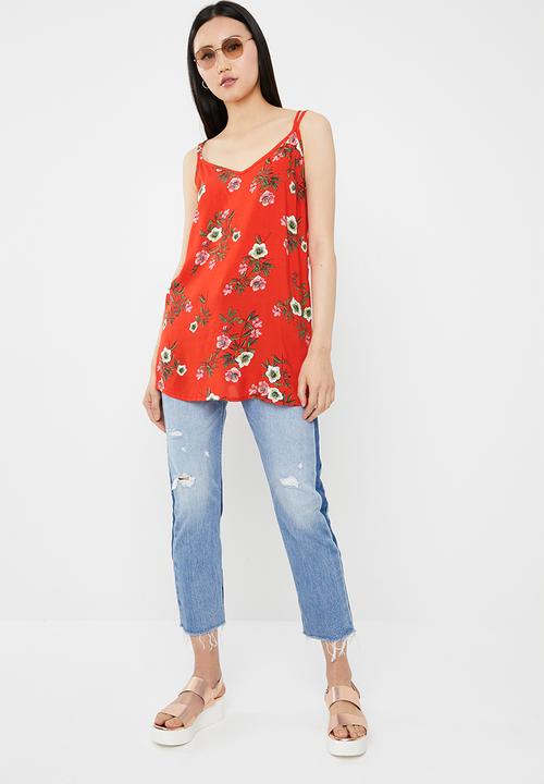 c(inch) - Longer length cami - red