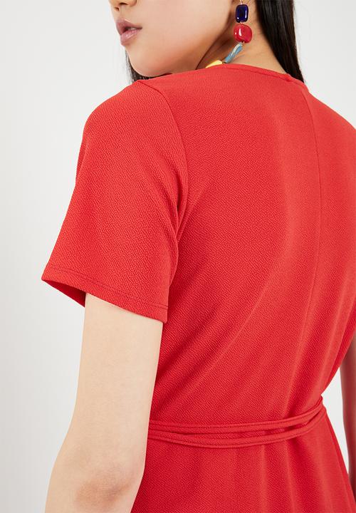 c(inch) - Basic wrap dress - red