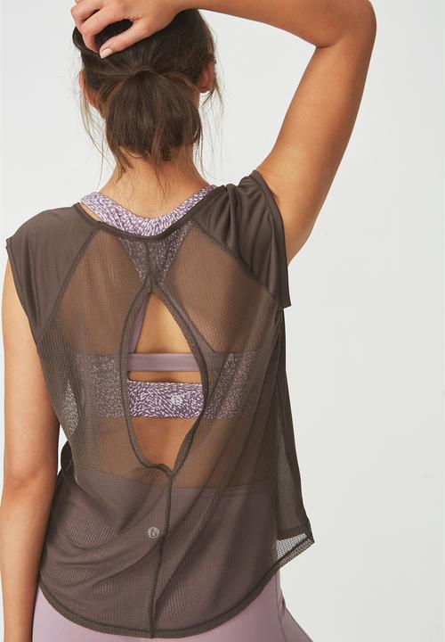 Cotton On - Split back T-shirt - brown