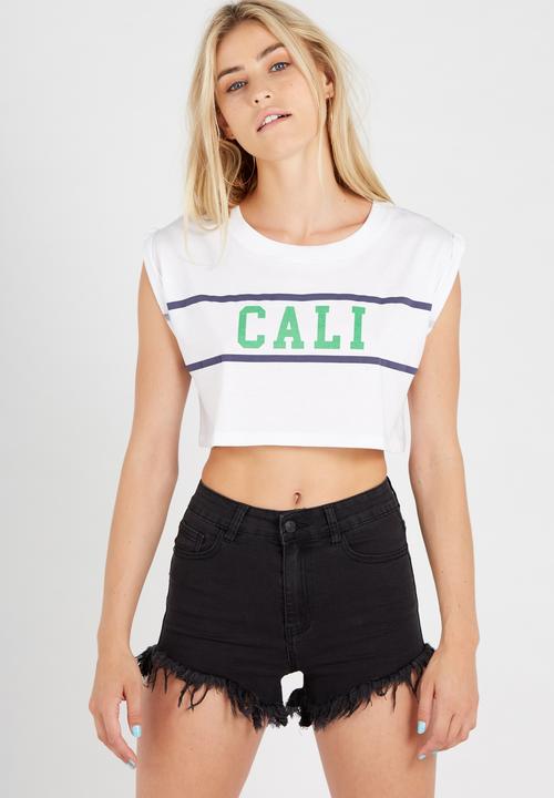 Supré  - Printed mini tee cali - white