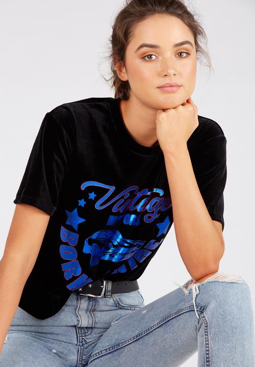 Supré  - Velour tee - black 