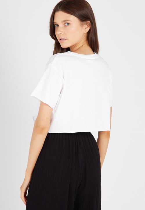 Supré  - Printed super crop tee ooh lala - white