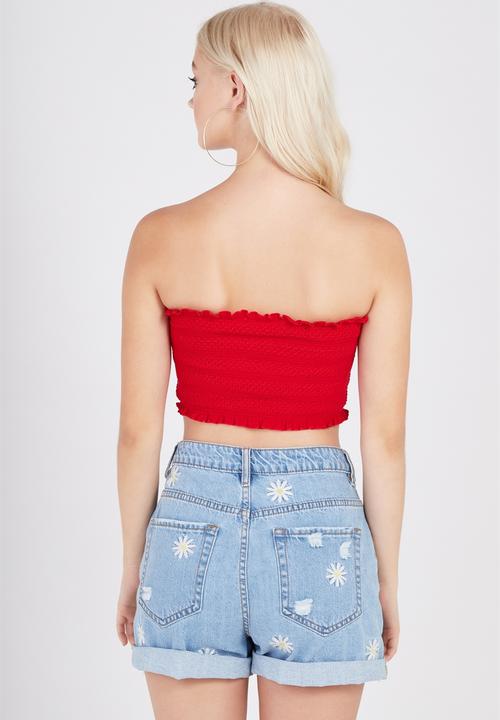 Supré  - Shirred bandeau - red 