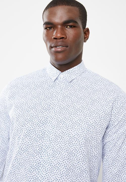 Only & Sons - Kalen ditsy shirt - white