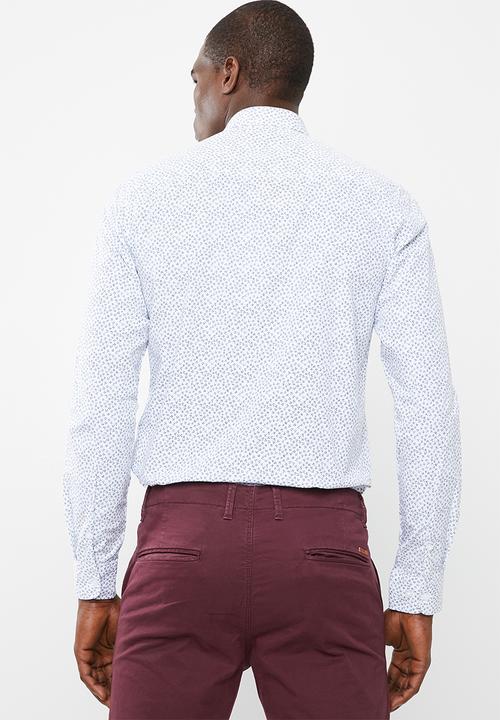 Only & Sons - Kalen ditsy shirt - white
