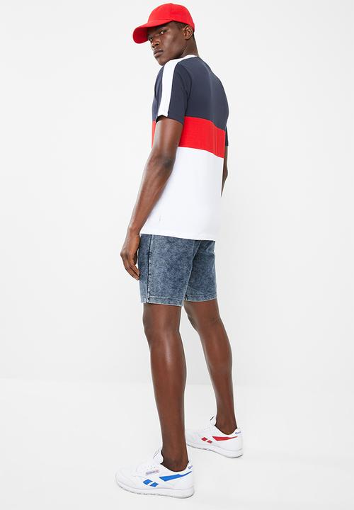 Only & Sons - Bailey colourblock tee - navy/white