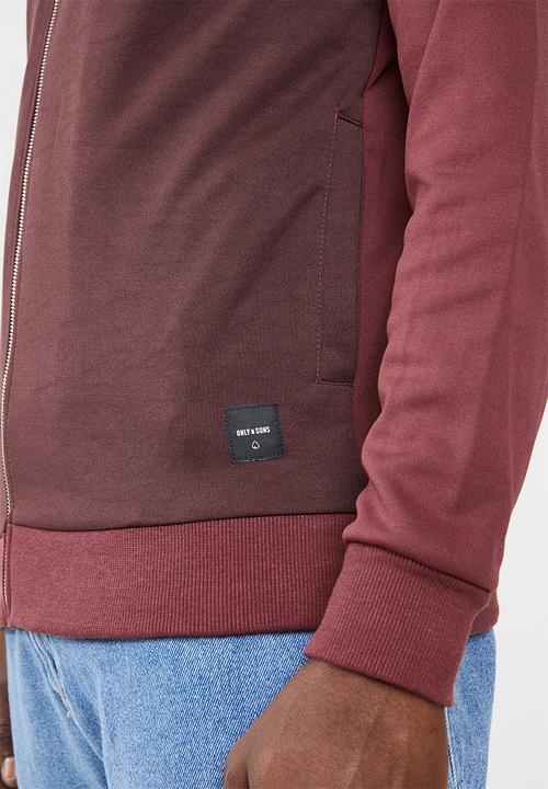 Only & Sons - Teo track jacket - burgundy