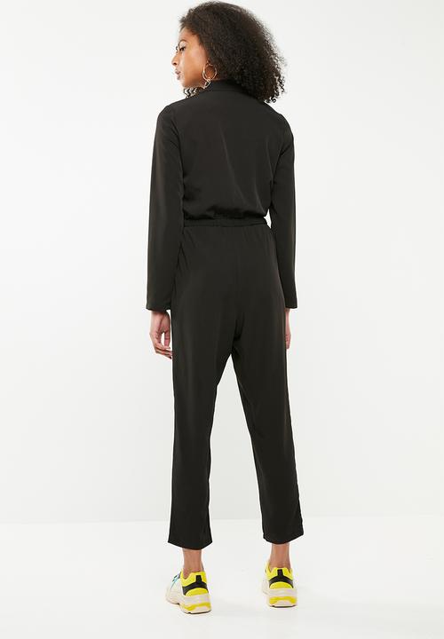 Missguided - Utility zip front jumpsuit-black