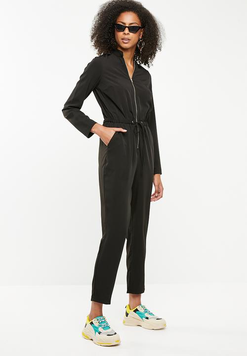 Missguided - Utility zip front jumpsuit-black