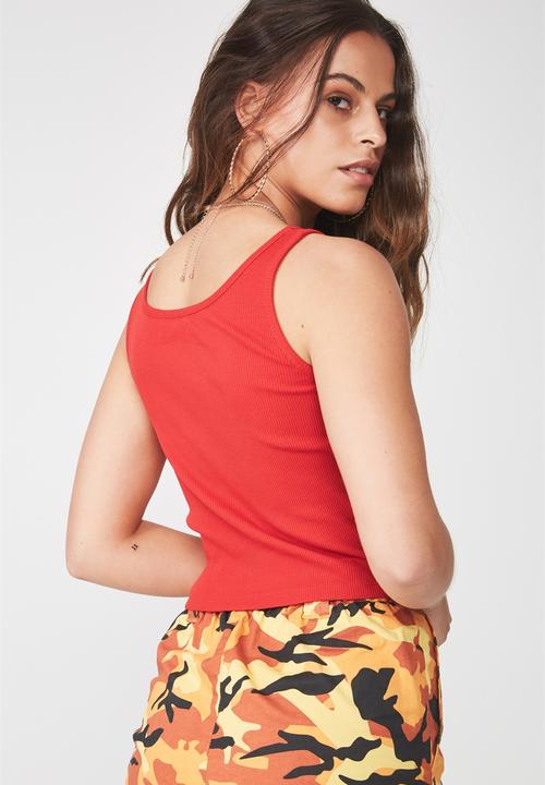 Supré  - Rita ribbed singlet - red 