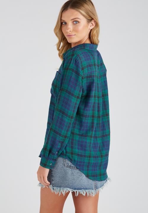 Supré  - Check shirt - green & blue