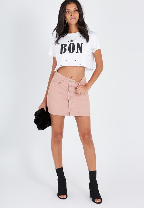 Supré  - Button through cord skirt - pink