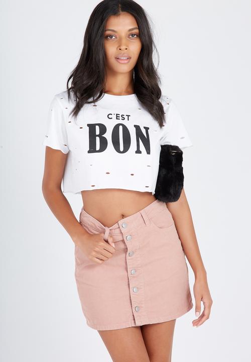 Supré  - Button through cord skirt - pink