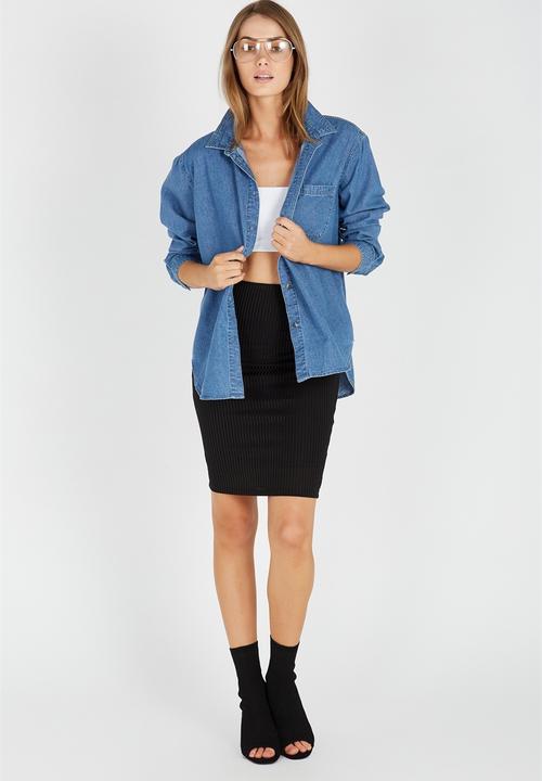 Supré  - Luxe rib tube skirt - black 