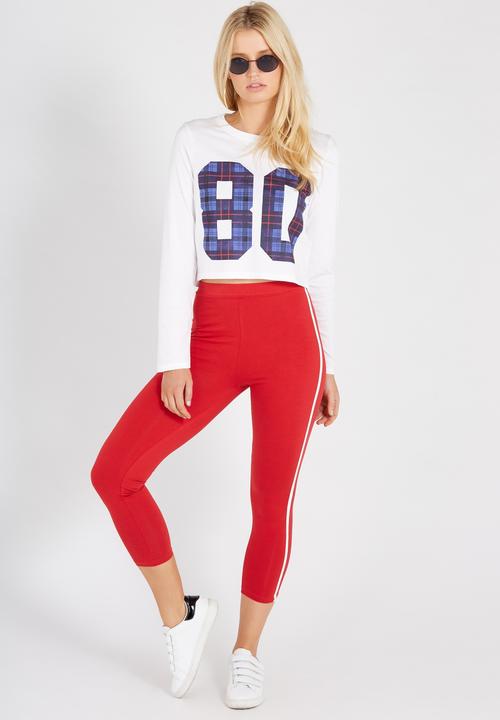Supré  - Printed long sleeve loose crop - white