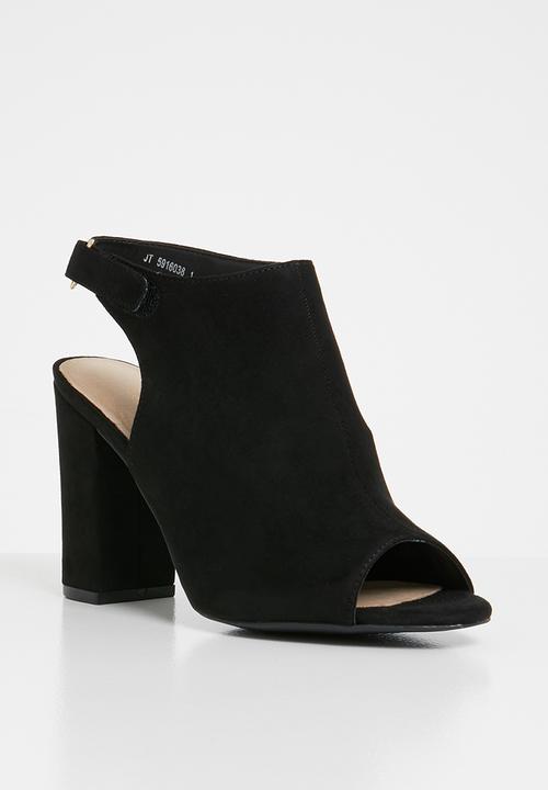 New Look - Comfort flex peep toe block heels - black