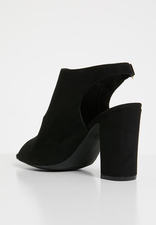 New Look - Comfort flex peep toe block heels - black