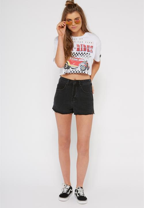 Factorie - Mom shorts thrift - black 