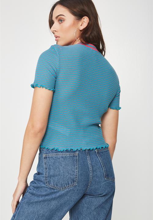 Factorie - Short sleeve beetroot - turquoise