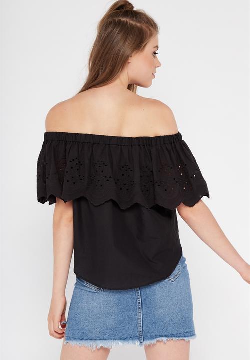 Factorie - Sophia off shoulder with tassel - black 