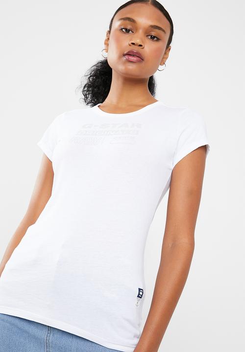 G-STAR - Graphic slim tee - white
