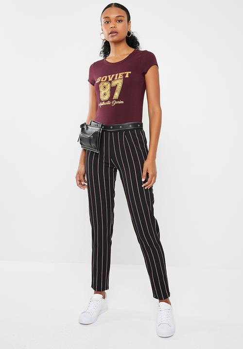 SOVIET - Ladies crew neck tee - burgundy