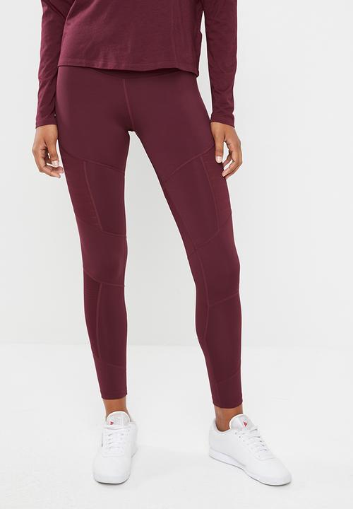 reebok burgundy leggings