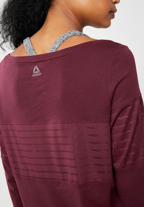 Reebok - Mesh long sleeve layer tee - burgundy