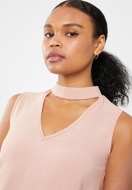 Superbalist - Sleeveless choker blouse - pink 