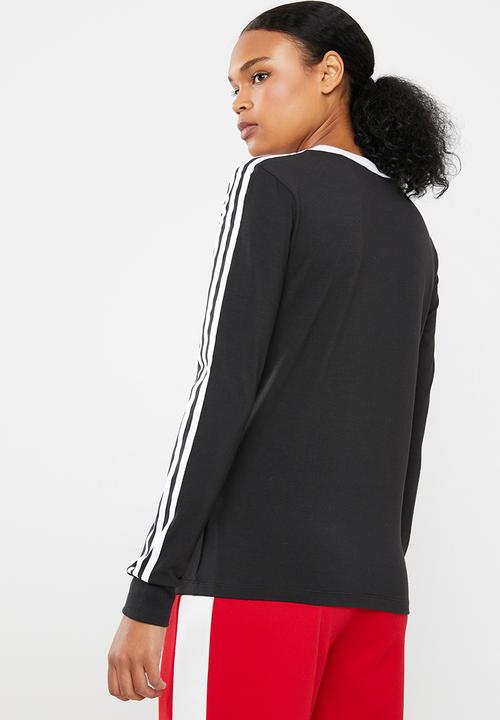 adidas Originals - 3 stripes long sleeve tee - black