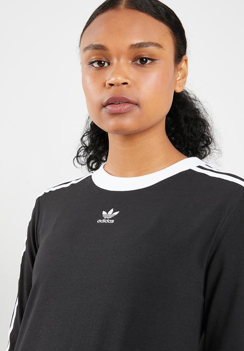 adidas Originals - 3 stripes long sleeve tee - black