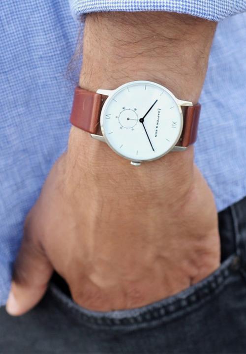 Kapten & Son - Heritage silver - brown leather