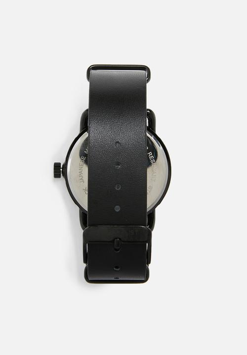 Superbalist - Reign leather watch - black