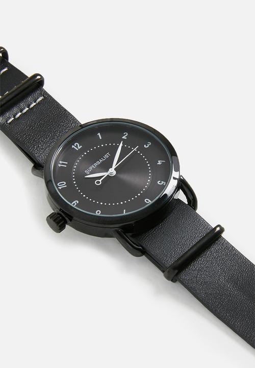 Superbalist - Reign leather watch - black