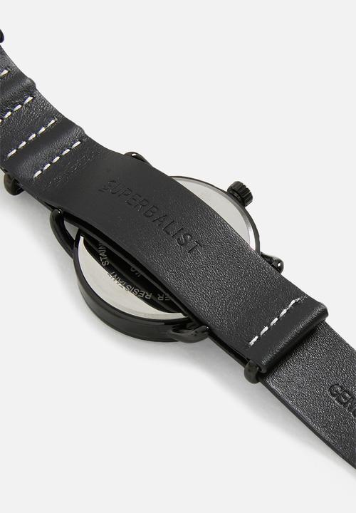 Superbalist - Reign leather watch - black