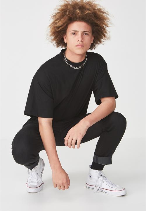 Factorie - Short sleeve stand T-shirt - black