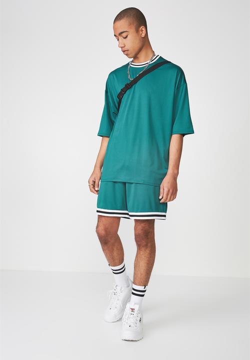 Factorie - Short sleeve tape trim tee - green