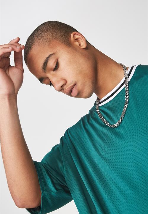 Factorie - Short sleeve tape trim tee - green