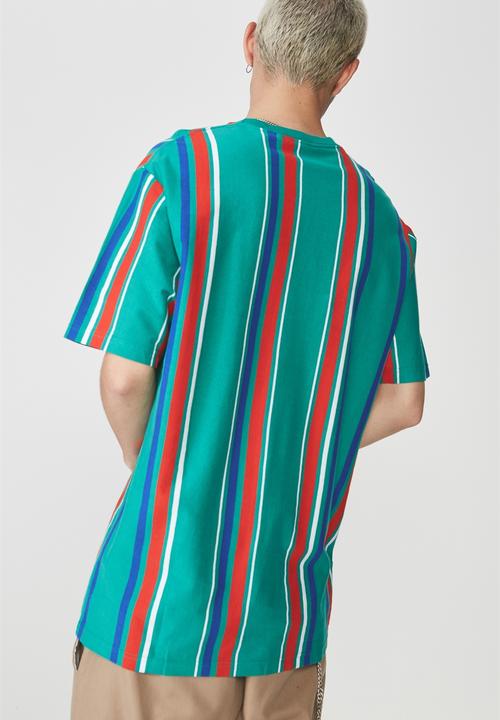Factorie - Short sleeve vertical tee - green 