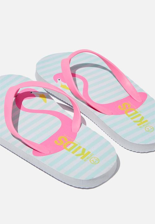 Cotton On - Printed flip flop - pink & turquoise