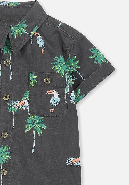 Cotton On - Zac ss shirt - green 
