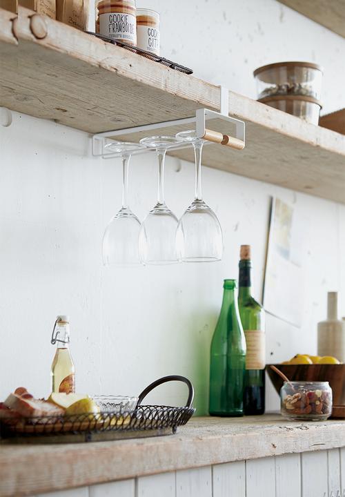 Yamazaki - Tosca under shelf wine glass hanger - white