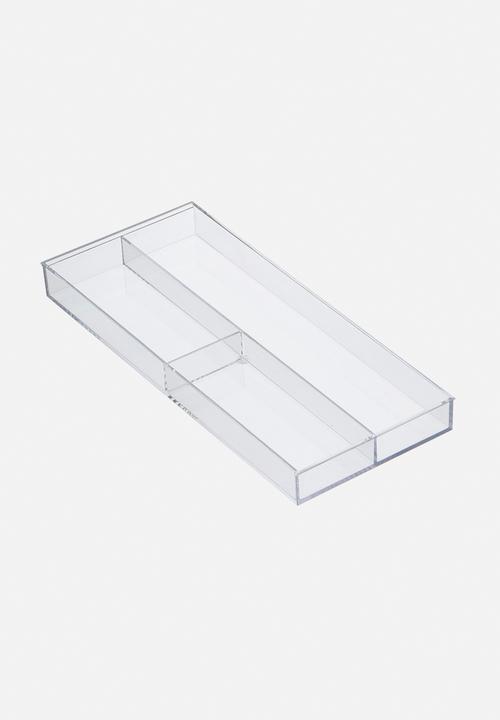 Yamazaki - Tower extendable cutlery tray with slide - white