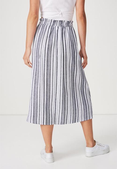 Cotton On - Woven marnie midi skirt - black & white