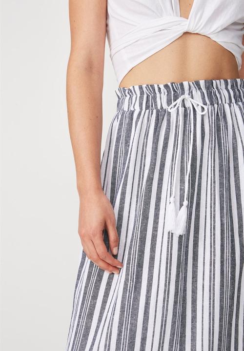 Cotton On - Woven marnie midi skirt - black & white