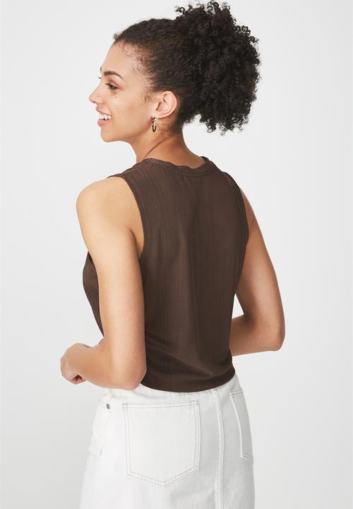 Cotton On - Baby sleeveless boxy tank - brown 