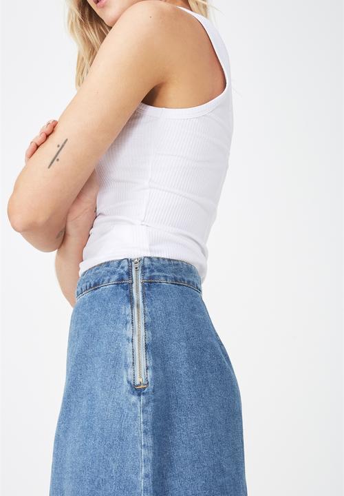 Cotton On - Denim aline skirt - blue